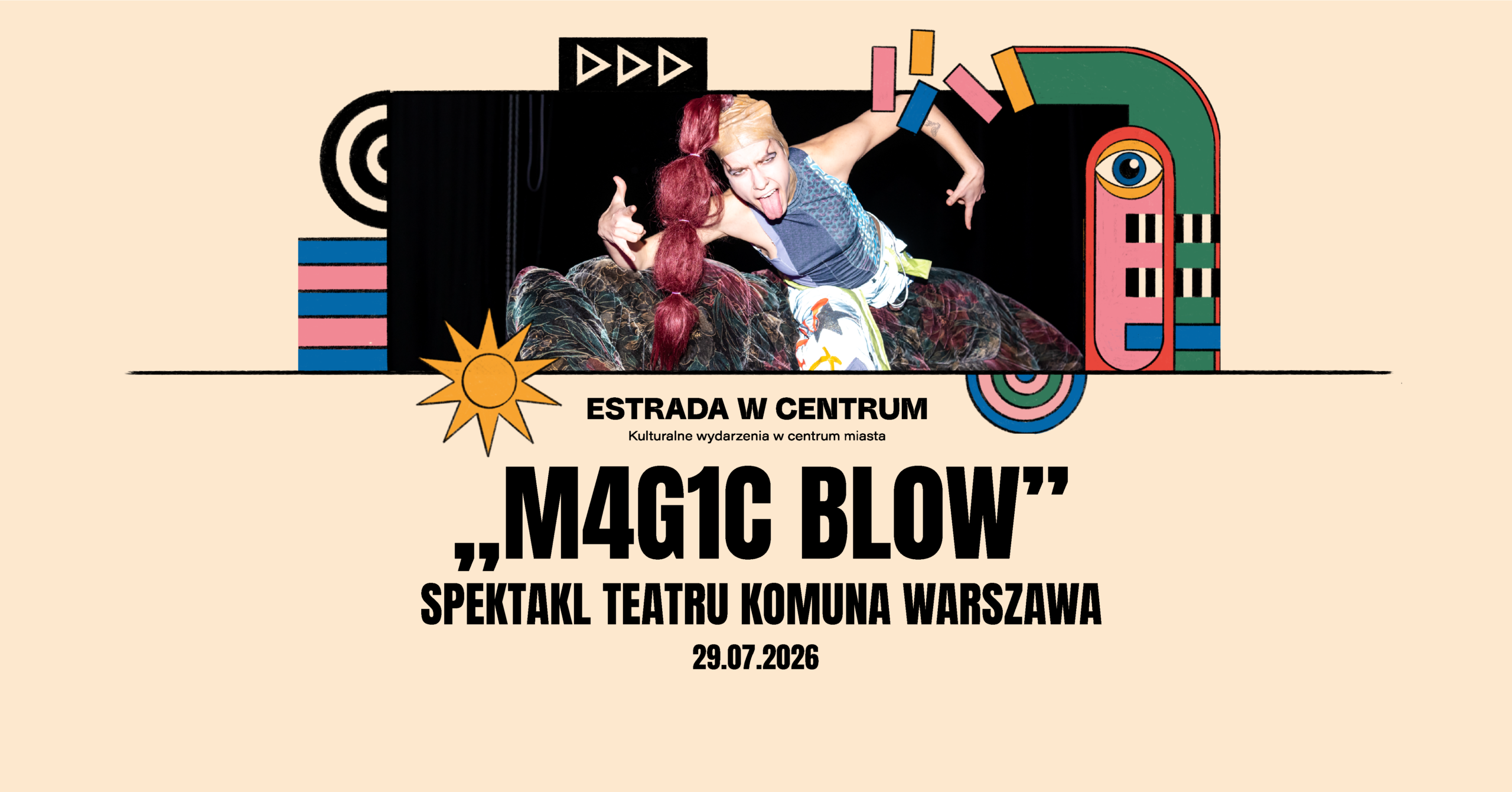 Spektakl plenerowy „M4G1C BL0W” Teatru Komuna Warszawa